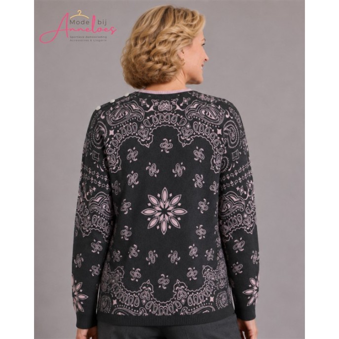 Micha trui 183126 paisleyprint Rose Grijs Micha trui 183126 paisleyprint Rose Grijs